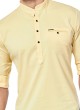 Light Yellow Solid Short Kurta